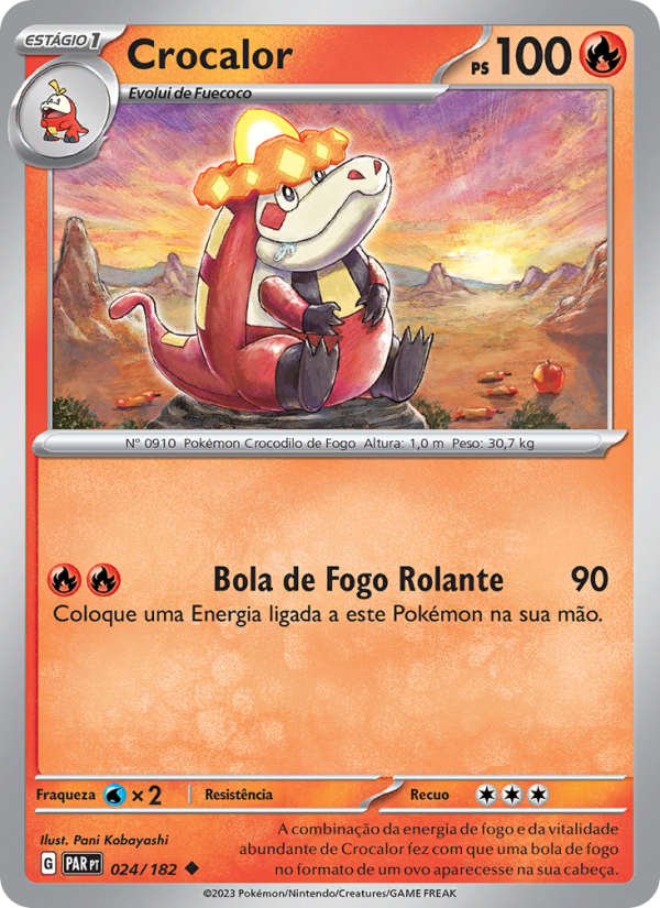 Crocalor 024 — Fenda Paradoxal (Portuguese Pokémon TCG card)