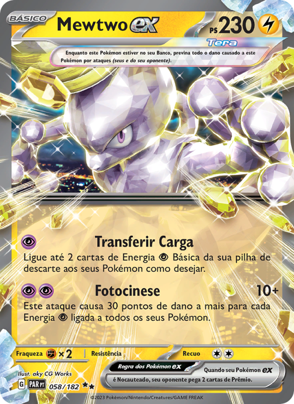Mewtwo ex 058 — Fenda Paradoxal (Portuguese Pokémon TCG card)