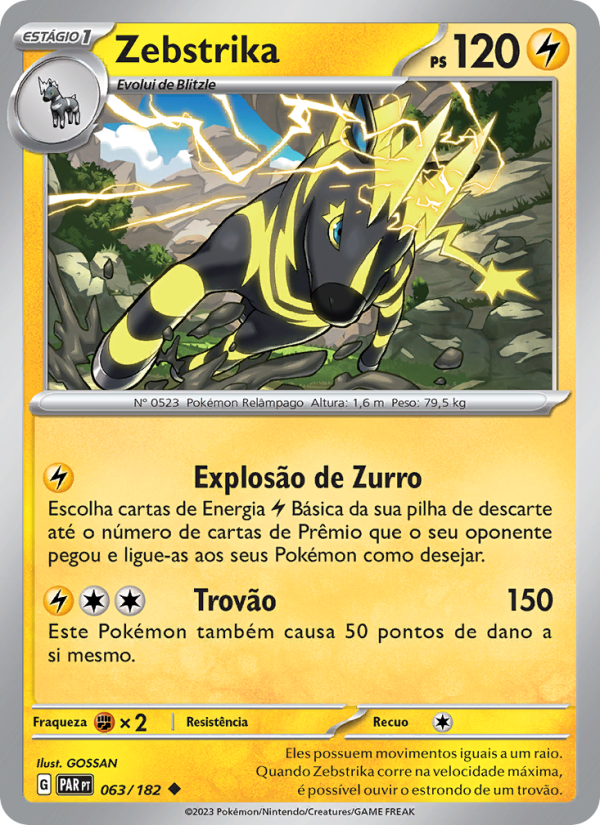 Zebstrika 063 — Fenda Paradoxal (Portuguese Pokémon TCG card)