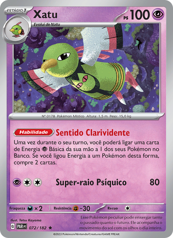 Xatu 072 — Fenda Paradoxal (Portuguese Pokémon TCG card)