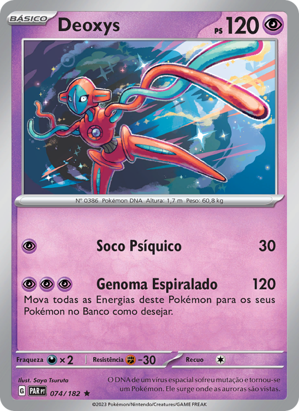 Deoxys 074 — Fenda Paradoxal (Portuguese Pokémon TCG card)