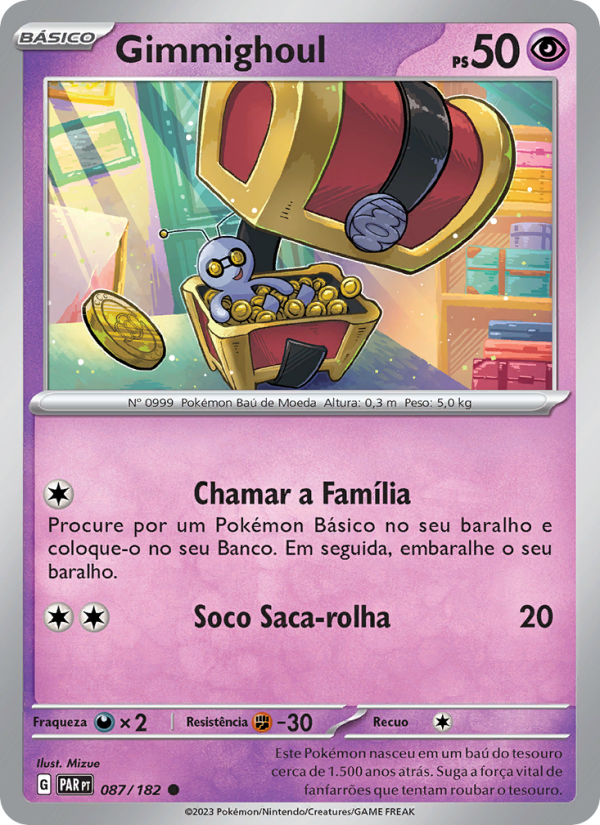 Gimmighoul 087 — Fenda Paradoxal (Portuguese Pokémon TCG card)