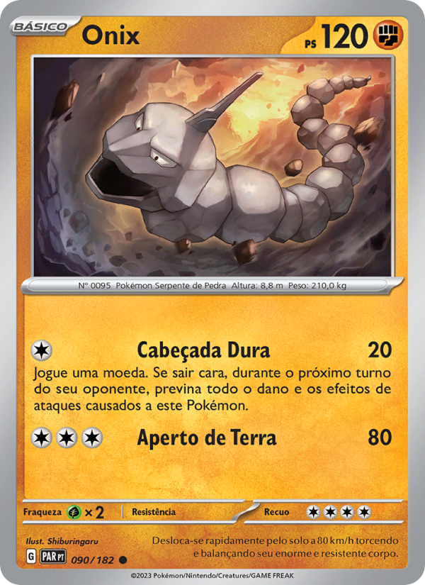 Onix 090 — Fenda Paradoxal (Portuguese Pokémon TCG card)