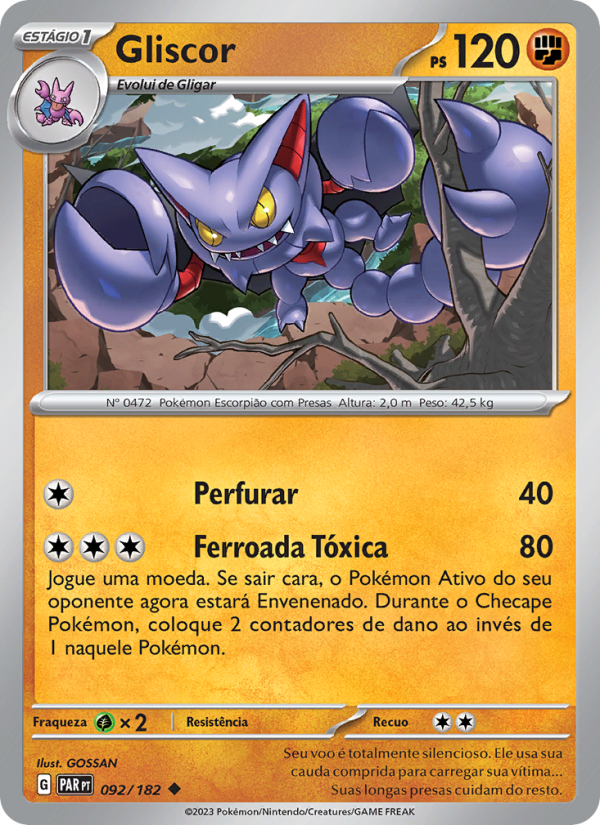 Gliscor 092 — Paradox Rift (Portuguese Pokémon TCG card)
