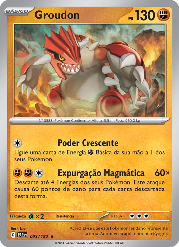 Groudon 093 — Paradox Rift (Portuguese Pokémon TCG card)
