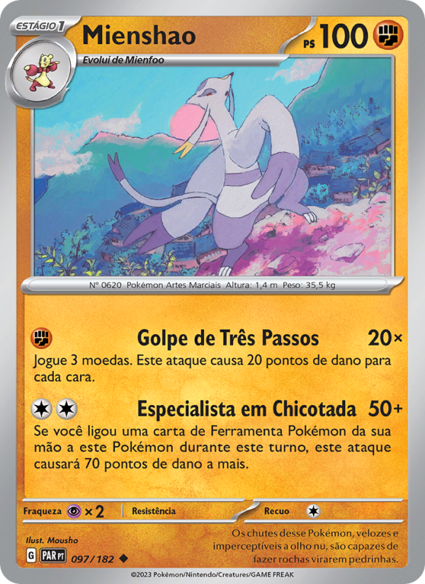 Mienshao 097 — Fenda Paradoxal (Portuguese Pokémon TCG card)