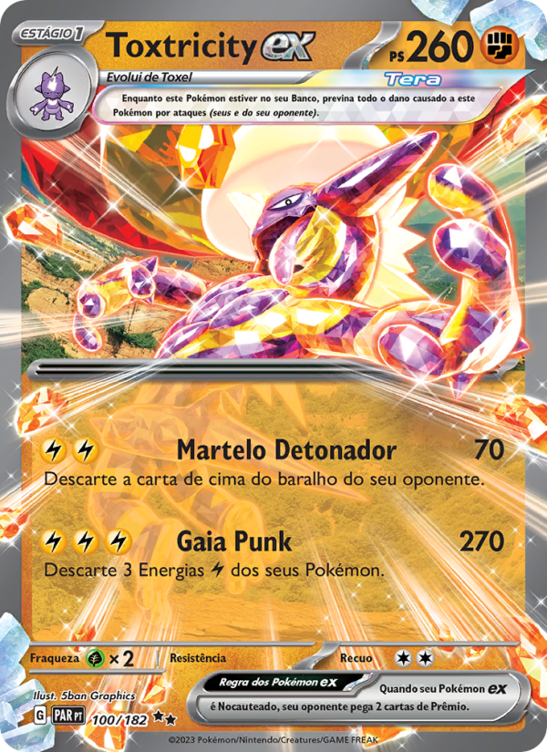 Toxtricity ex 100 — Fenda Paradoxal (Portuguese Pokémon TCG card)