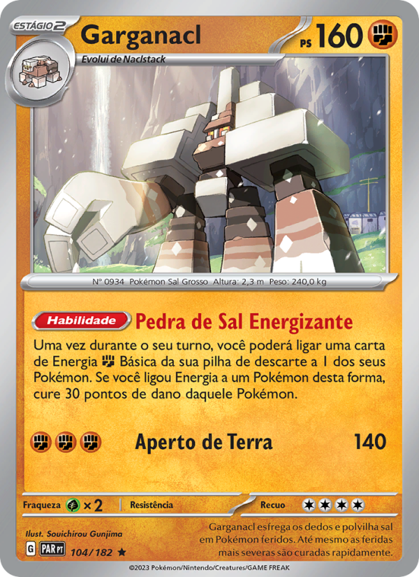 Garganacl 104 — Fenda Paradoxal (Portuguese Pokémon TCG card)