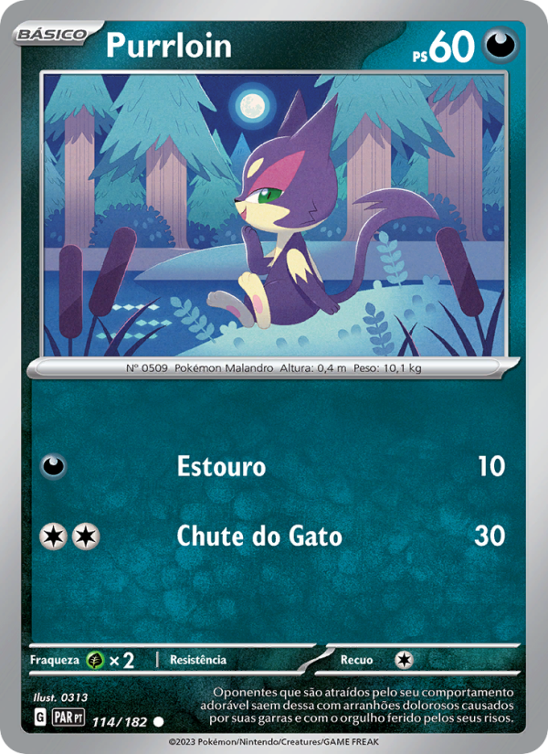 Purrloin 114 — Fenda Paradoxal (Portuguese Pokémon TCG card)