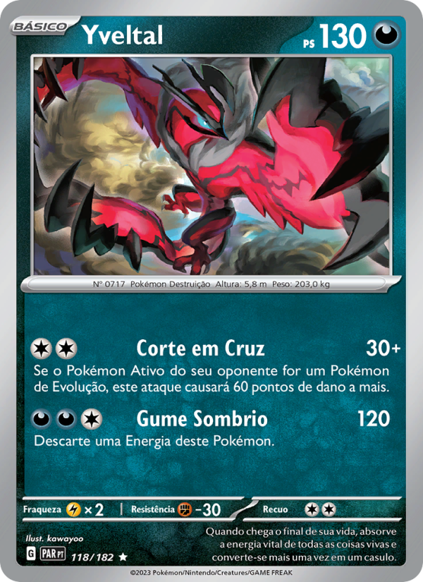 Yveltal 118 — Fenda Paradoxal (Portuguese Pokémon TCG card)