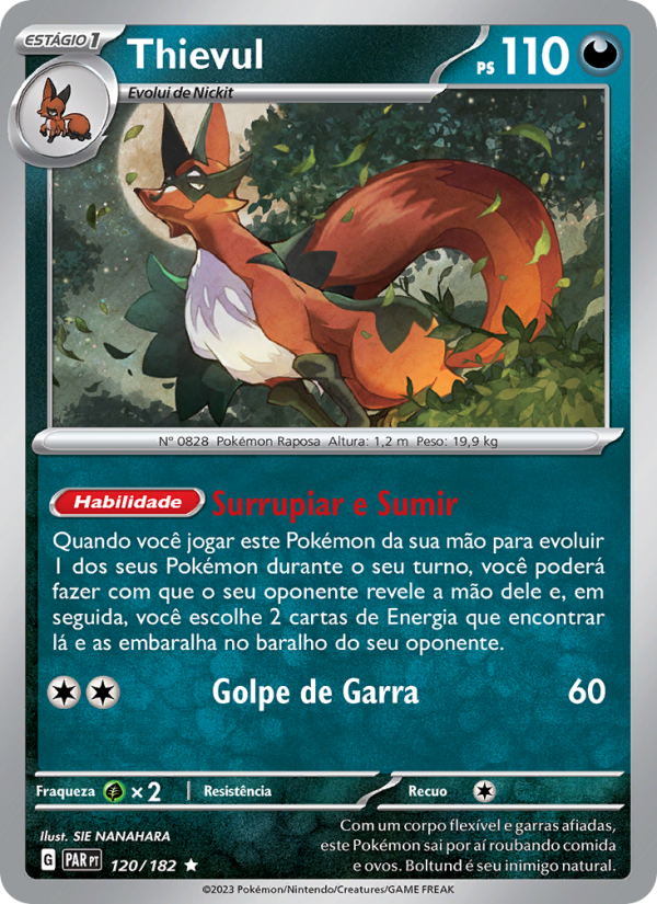 Thievul 120 — Fenda Paradoxal (Portuguese Pokémon TCG card)