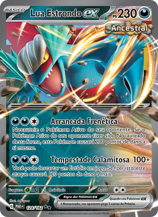 Lua Estrondo ex 124 — Fenda Paradoxal (Portuguese Pokémon TCG card)