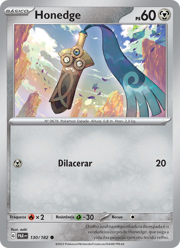 Honedge 130 — Fenda Paradoxal (Portuguese Pokémon TCG card)