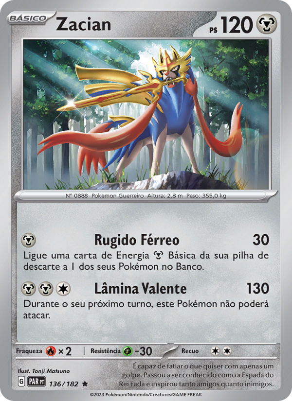 Zacian 136 — Fenda Paradoxal (Portuguese Pokémon TCG card)