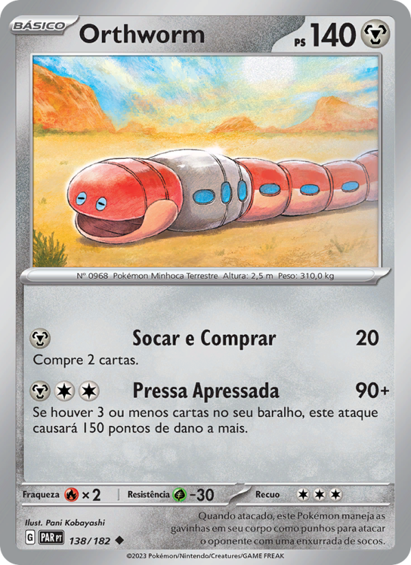 Orthworm 138 — Fenda Paradoxal (Portuguese Pokémon TCG card)