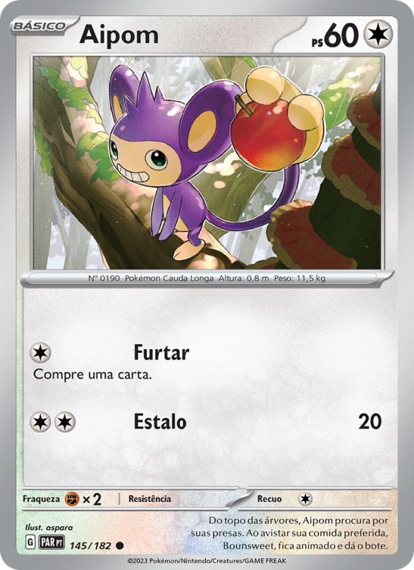 Aipom 145 — Fenda Paradoxal (Portuguese Pokémon TCG card)