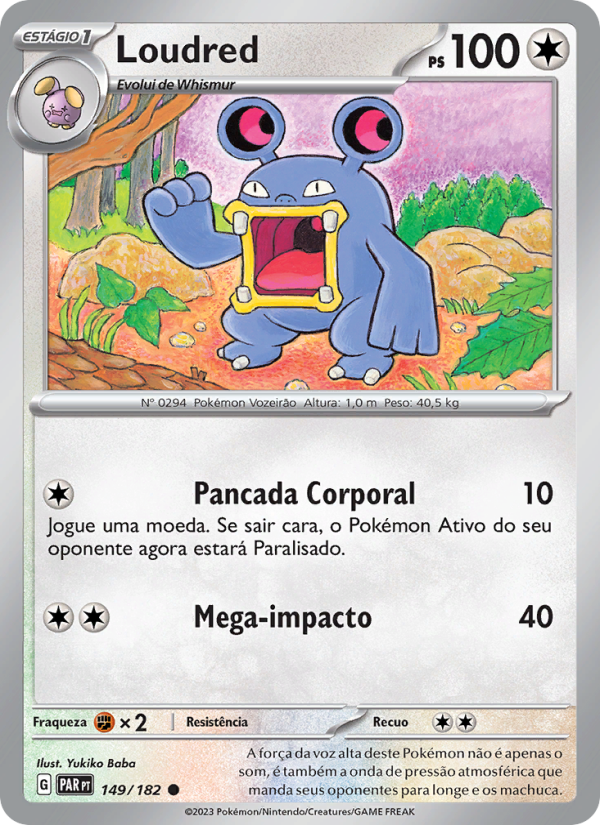 Loudred 149 — Fenda Paradoxal (Portuguese Pokémon TCG card)