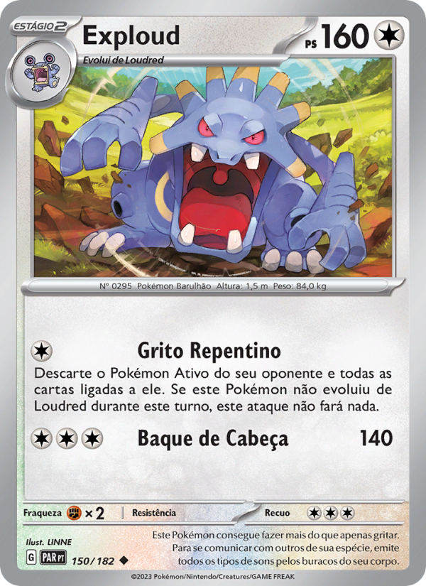 Exploud 150 — Fenda Paradoxal (Portuguese Pokémon TCG card)