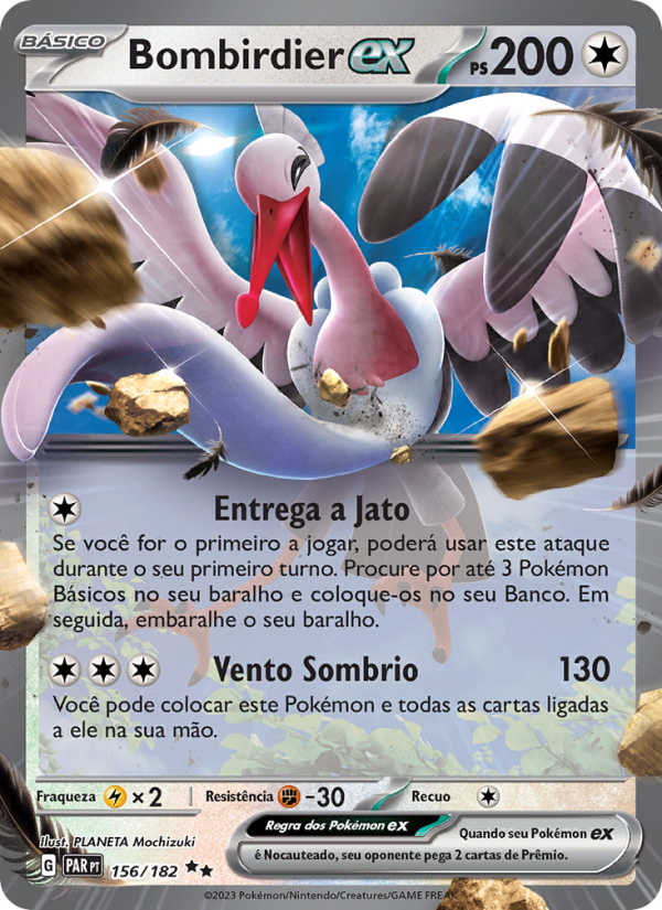 Bombirdier ex 156 — Fenda Paradoxal (Portuguese Pokémon TCG card)