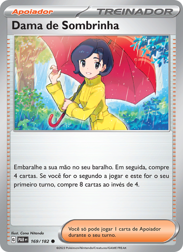 Dama de Sombrinha 169 — Fenda Paradoxal (Portuguese Pokémon TCG card)