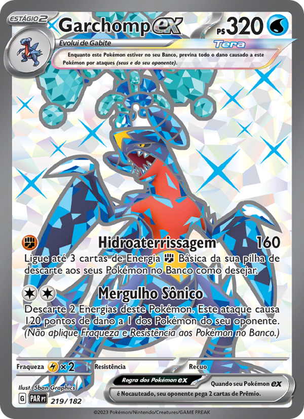 Garchomp ex 219 — Fenda Paradoxal (Portuguese Pokémon TCG card)