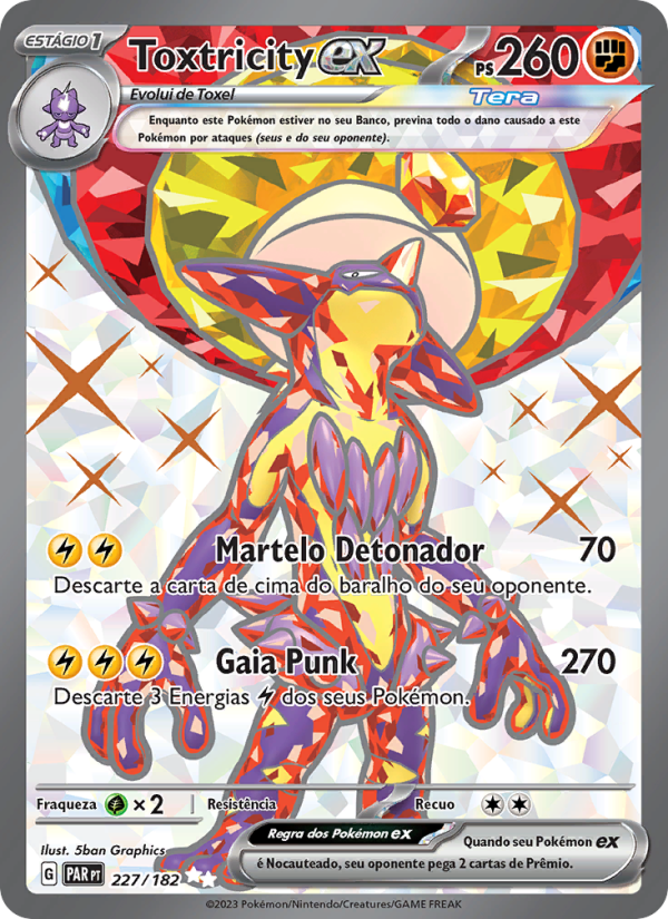 Toxtricity ex 227 — Fenda Paradoxal (Portuguese Pokémon TCG card)