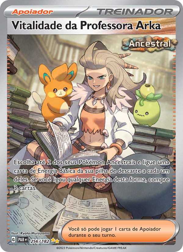 Vitalidade da Professora Arka 256 — Paradox Rift (Portuguese Pokémon TCG card)