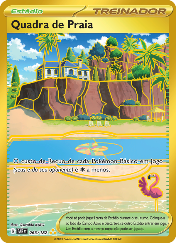 Quadra de Praia 263 — Fenda Paradoxal (Portuguese Pokémon TCG card)