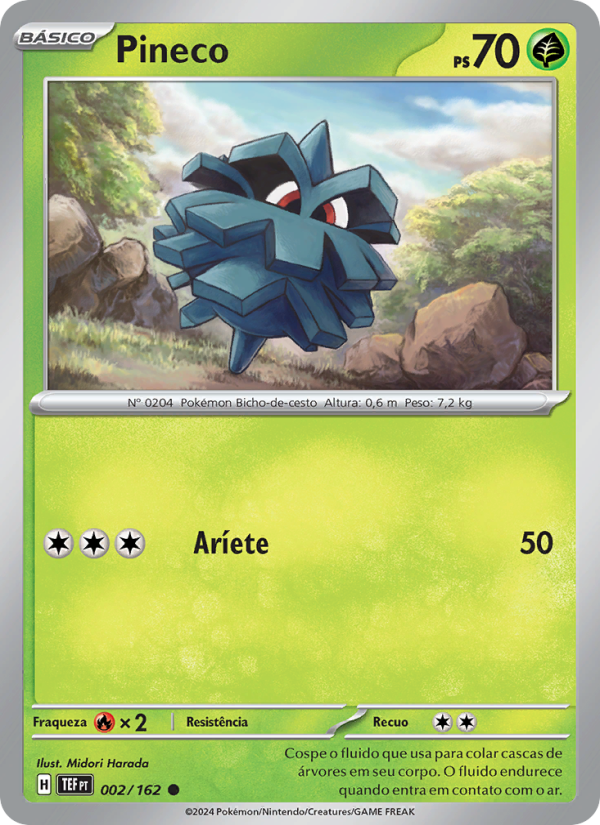 Pineco 002 — Forças Temporais (Portuguese Pokémon TCG card)