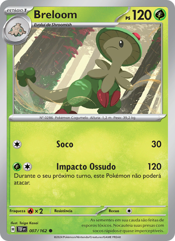 Breloom 007 — Forças Temporais (Portuguese Pokémon TCG card)