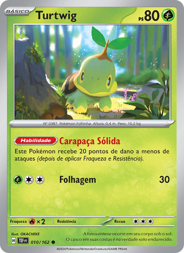 Turtwig 010 — Forças Temporais (Portuguese Pokémon TCG card)