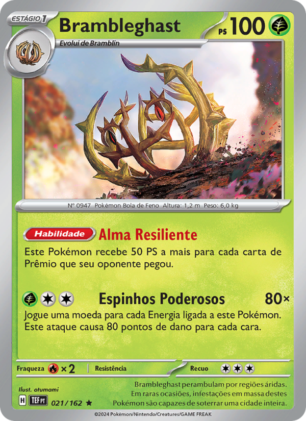 Brambleghast 021 — Forças Temporais (Portuguese Pokémon TCG card)