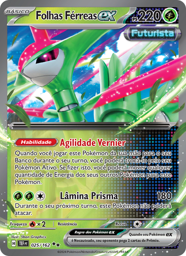 Folhas Férreas ex 025 — Forças Temporais (Portuguese Pokémon TCG card)