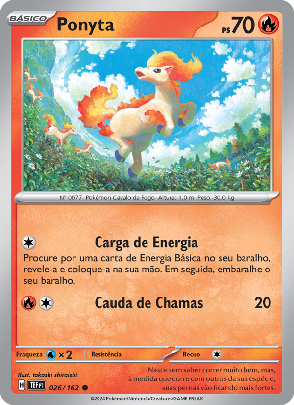 Ponyta 026 — Forças Temporais (Portuguese Pokémon TCG card)