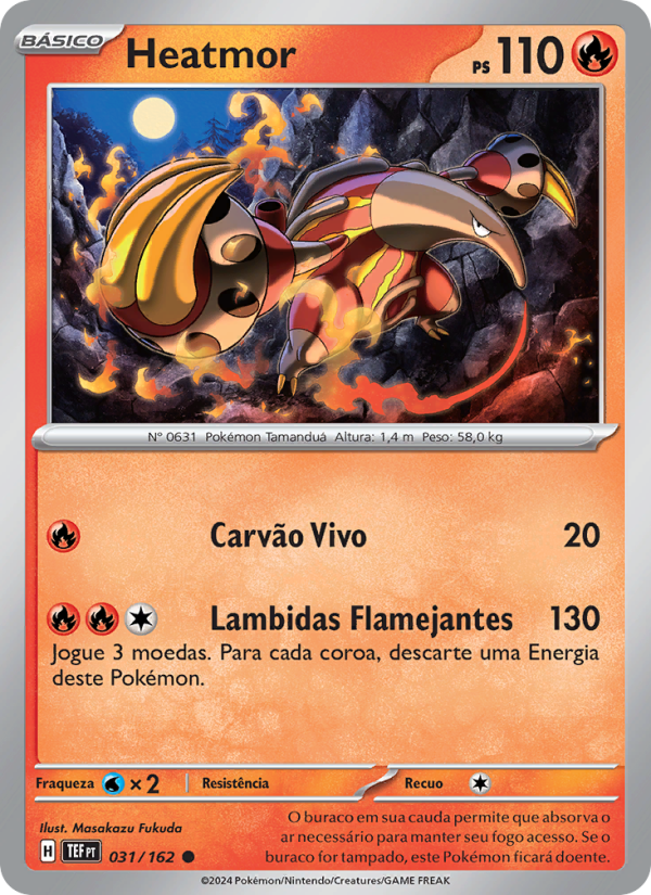 Heatmor 031 — Forças Temporais (Portuguese Pokémon TCG card)