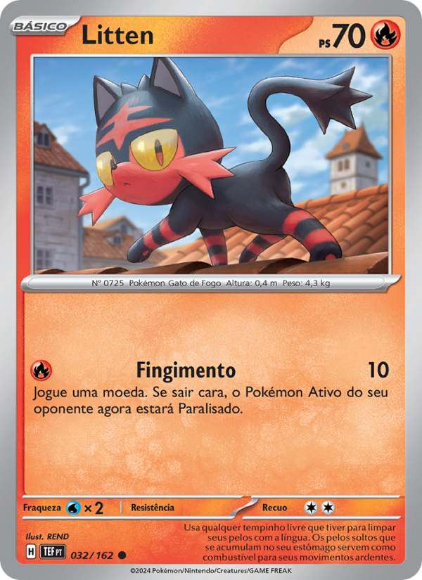 Litten 032 — Forças Temporais (Portuguese Pokémon TCG card)