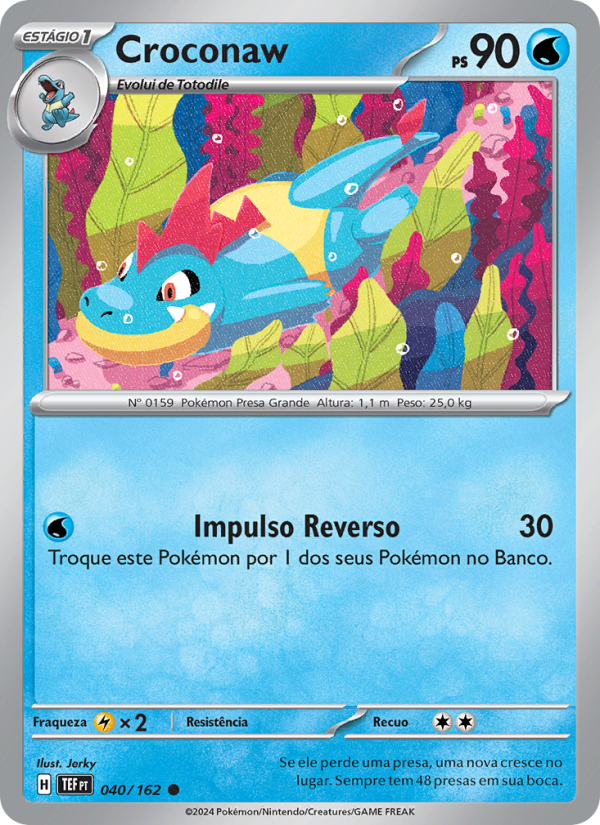 Croconaw 040 — Temporal Forces (Portuguese Pokémon TCG card)