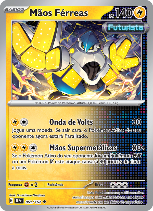 Mãos Férreas 061 — Temporal Forces (Portuguese Pokémon TCG card)