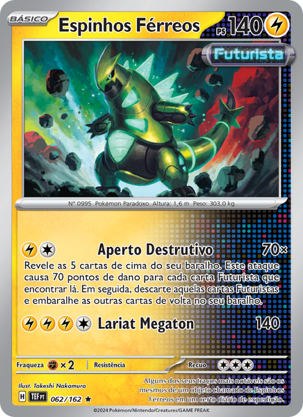 Espinhos Férreos 062 — Temporal Forces (Portuguese Pokémon TCG card)