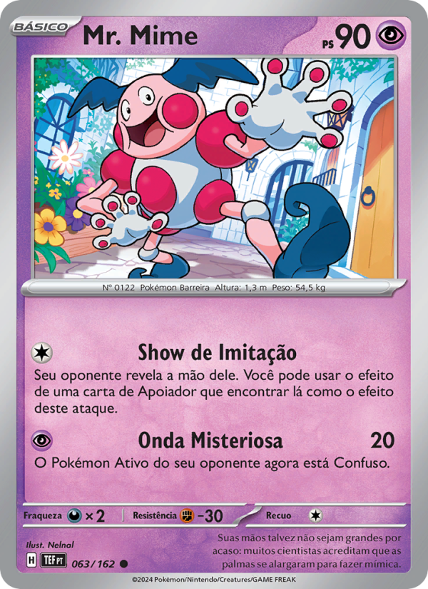 Mr. Mime 063 — Temporal Forces (Portuguese Pokémon TCG card)