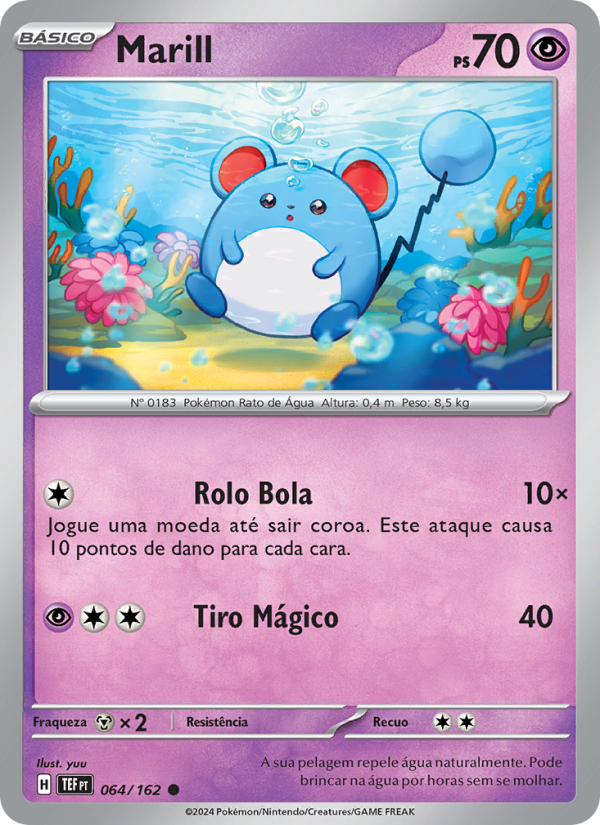 Marill 064 — Temporal Forces (Portuguese Pokémon TCG card)