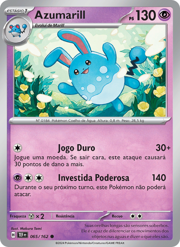 Azumarill 065 — Temporal Forces (Portuguese Pokémon TCG card)