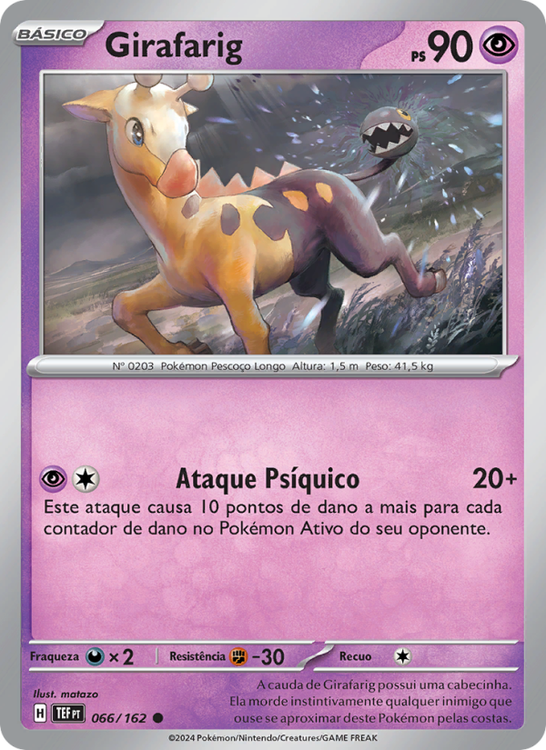 Girafarig 066 — Temporal Forces (Portuguese Pokémon TCG card)