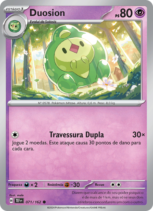 Duosion 071 — Temporal Forces (Portuguese Pokémon TCG card)