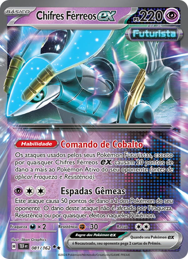 Chifres Férreos ex 081 — Forças Temporais (Portuguese Pokémon TCG card)