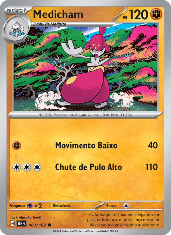 Medicham 083 — Forças Temporais (Portuguese Pokémon TCG card)