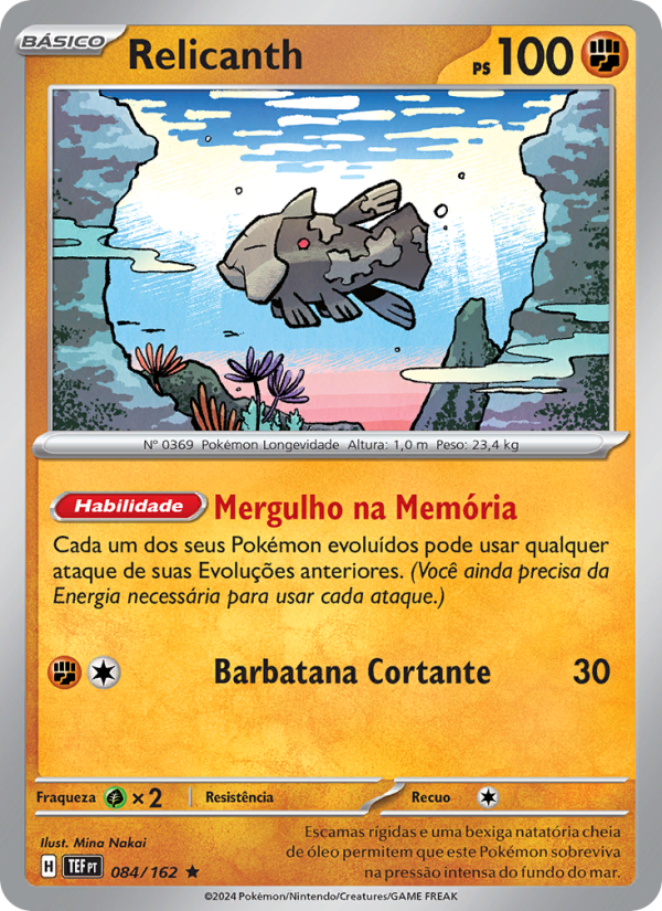 Relicanth 084 — Forças Temporais (Portuguese Pokémon TCG card)