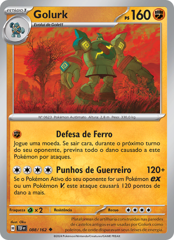 Golurk 088 — Forças Temporais (Portuguese Pokémon TCG card)