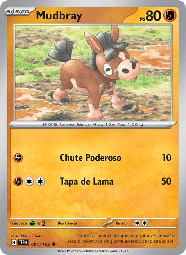 Mudbray 091 — Forças Temporais (Portuguese Pokémon TCG card)