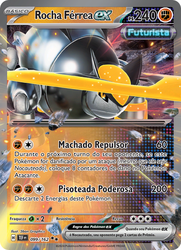 Rocha Férrea ex 099 — Forças Temporais (Portuguese Pokémon TCG card)